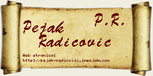 Pejak Radicović vizit kartica